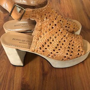 Pons Quintana Made in Spain, leather platform sandals Chunky heel size 40.5 ￼
